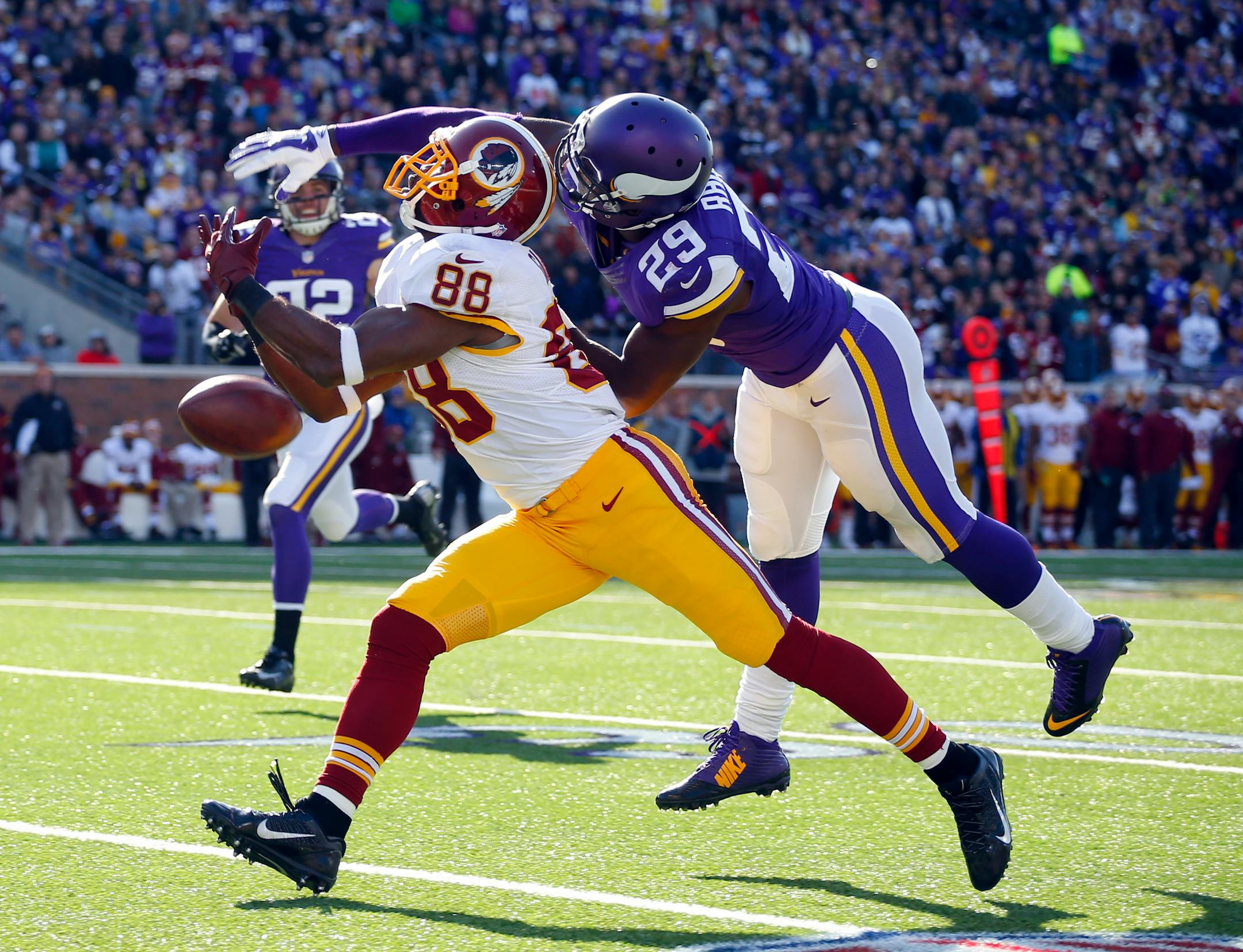 Cornerback Xavier Rhodes, a first-round draft pick in 2013, is now 24 and part of the Vikings’ twentysomething secondary that is growing up quickly.