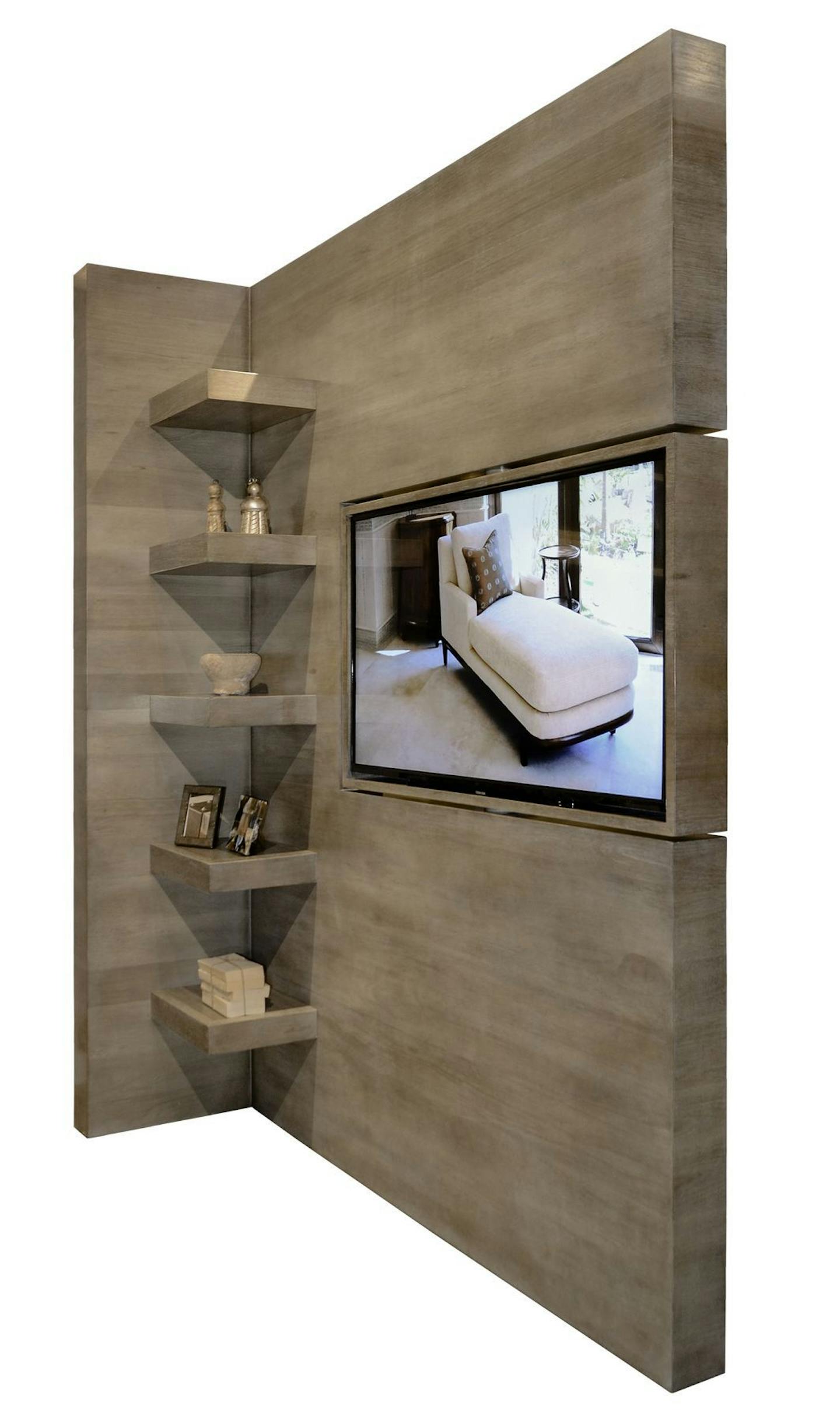 Room divider with TV swivel by Woodland