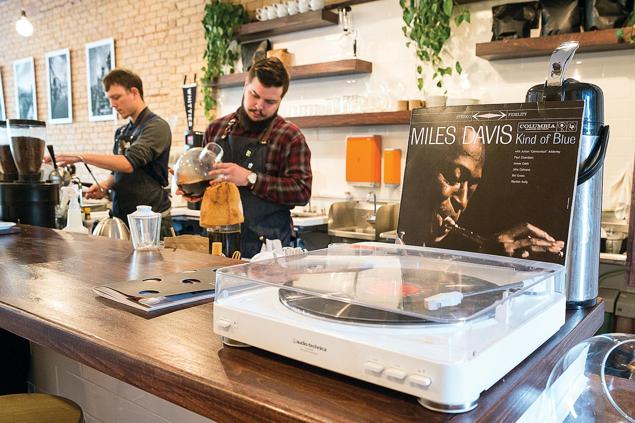 Wesley Andrew's owners Johan Podlewski and Jared Thompson working in the shop