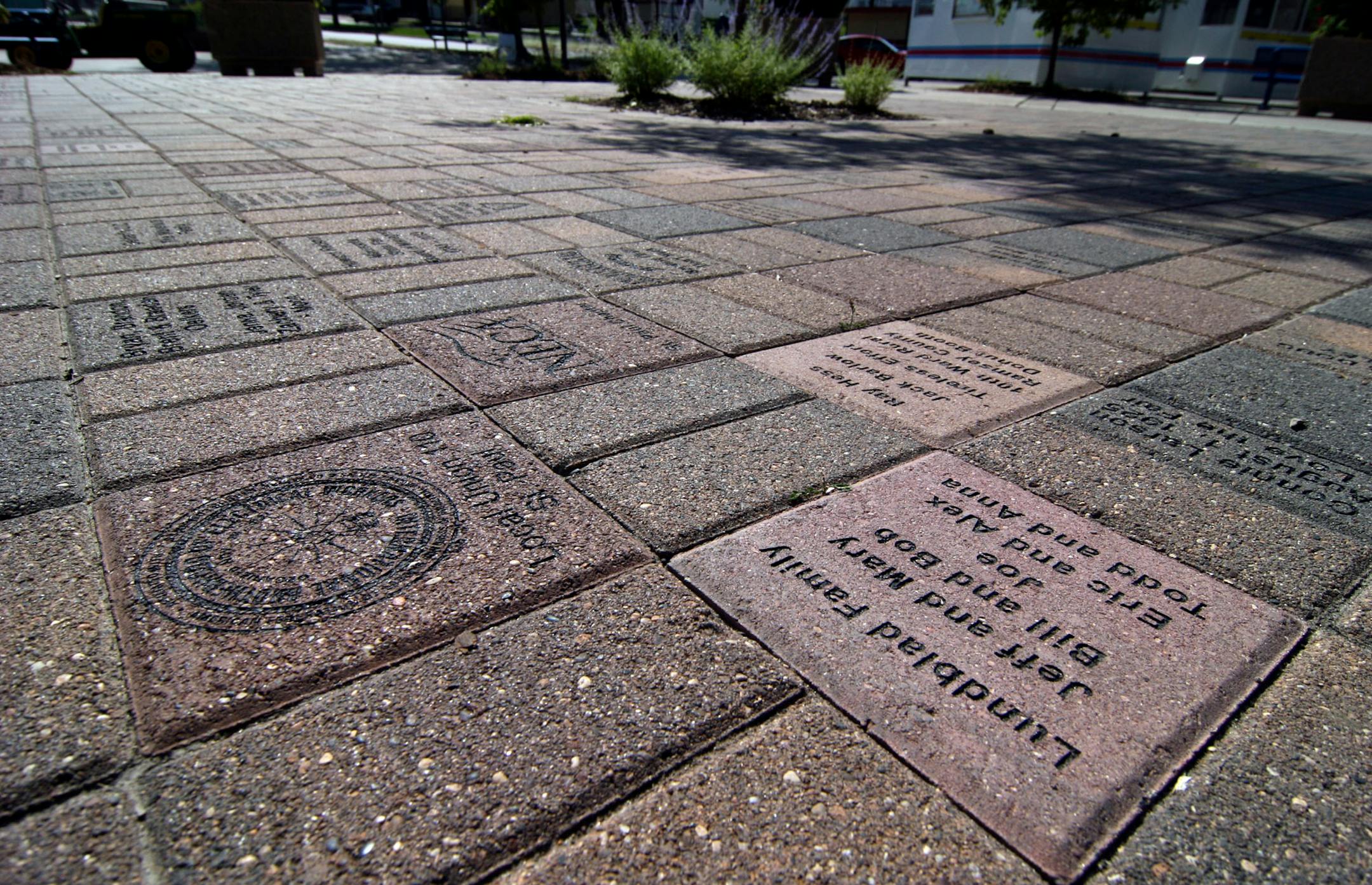 'Blasted bricks' form the plaza on the east side of the State Fair Grandstand.