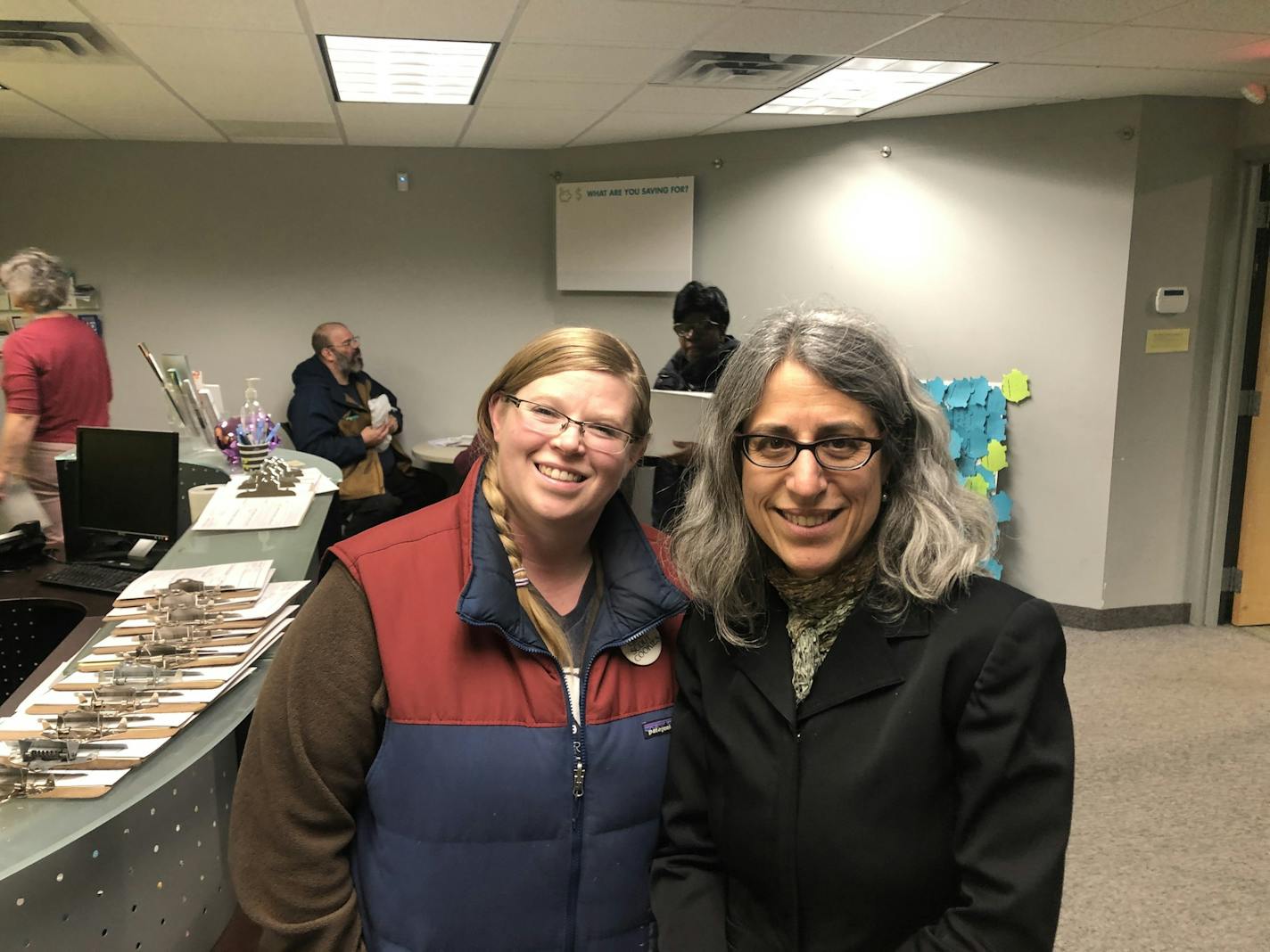 Alicia Whitmore, a carpenter with her personal finances under control since 2011, and Executive Director Tracy Fischman of Prepare + Prosper, the St. Paul agency that works with thousands of lower-income people annually on free tax returns and financial counseling, thanks to a network of staff, business and other volunteers.
Photo: Neal.St. Anthony@startribune.com