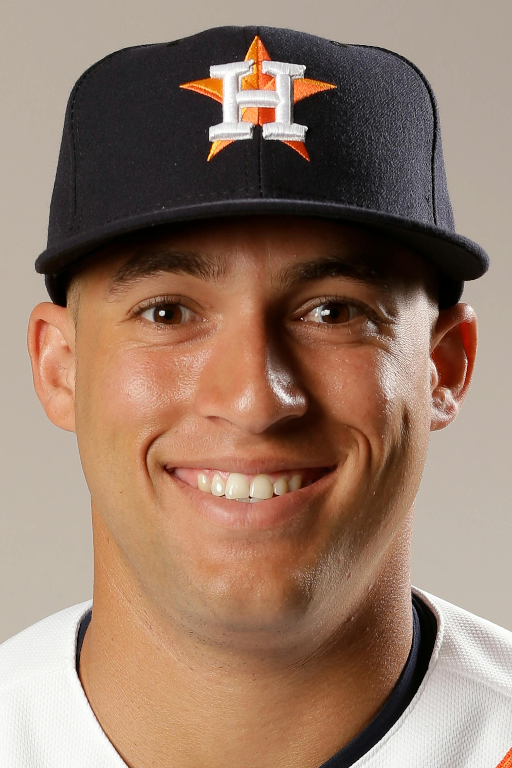 This is a 2016 photo of George Springer of the Houston Astros baseball team. This image reflects the Houston Astros active roster as of Wednesday, Feb 24, 2016 in Kissimmee, Fla., when this image was taken. (AP Photo/John Raoux) ORG XMIT: NYJW160