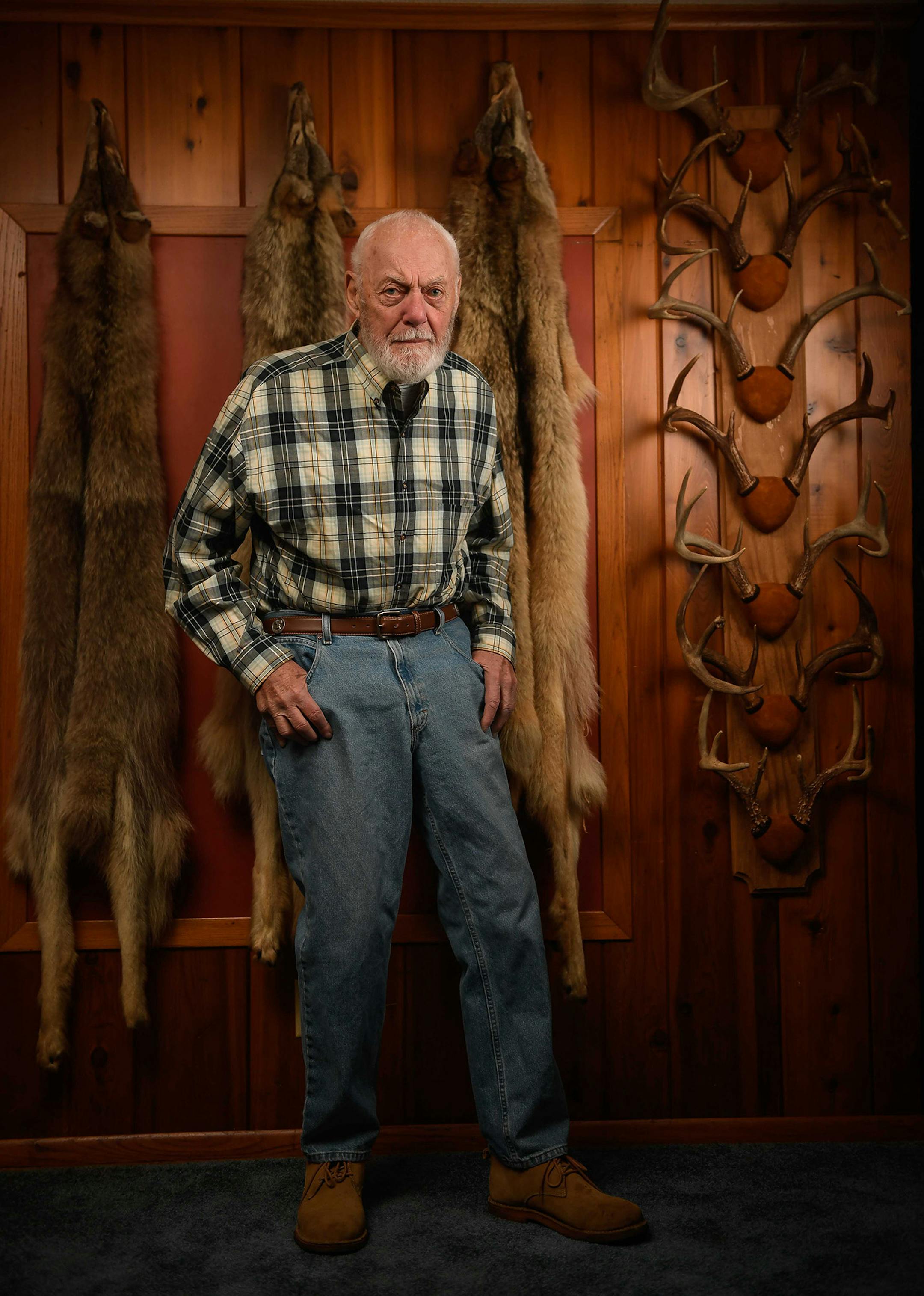 Retired Vikings head coach Bud Grant was photographed in his basement on Wednesday, Dec. 27, 2017 in Bloomington.