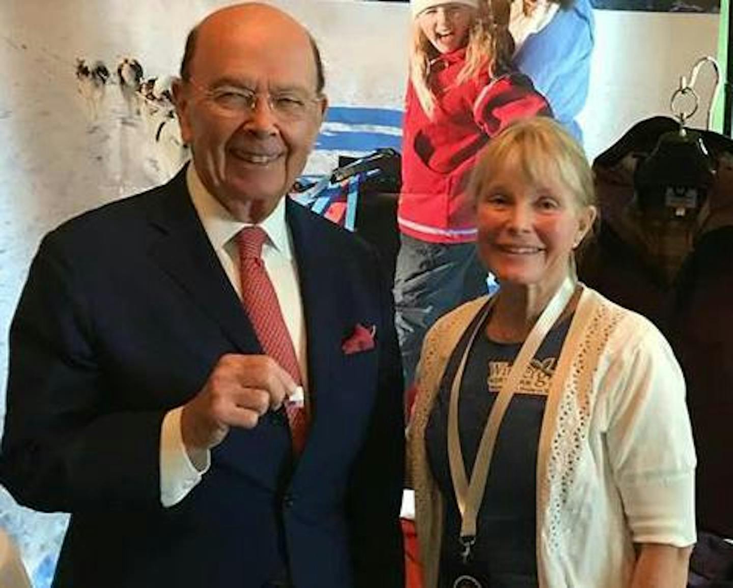 Wintergreen Northern Wear owner Sue Schurke and Commerce Secretary Wilbur Ross ORG XMIT: x3_feRrwJaHJkWW0cZ_3