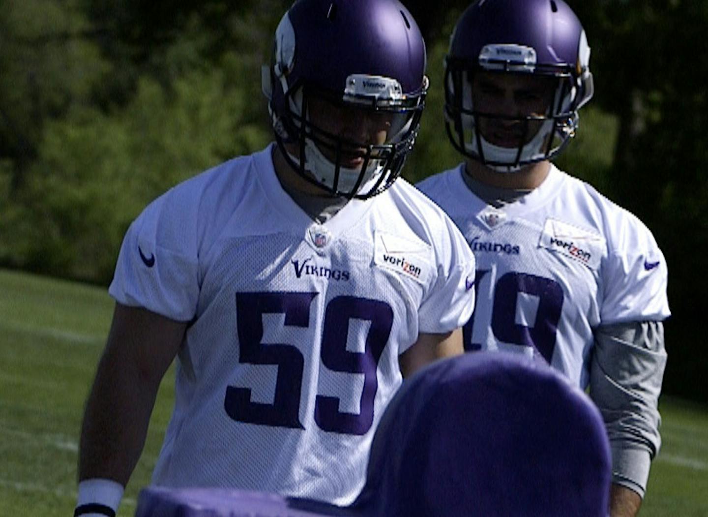 [Mark Vancleave/mark.vancleave@startribune.com * Vikings OTAs at Winter Park ] Vikings line backer Mike Zimmer practices with the team Thursday, May 29, 2014 at Winter Park.