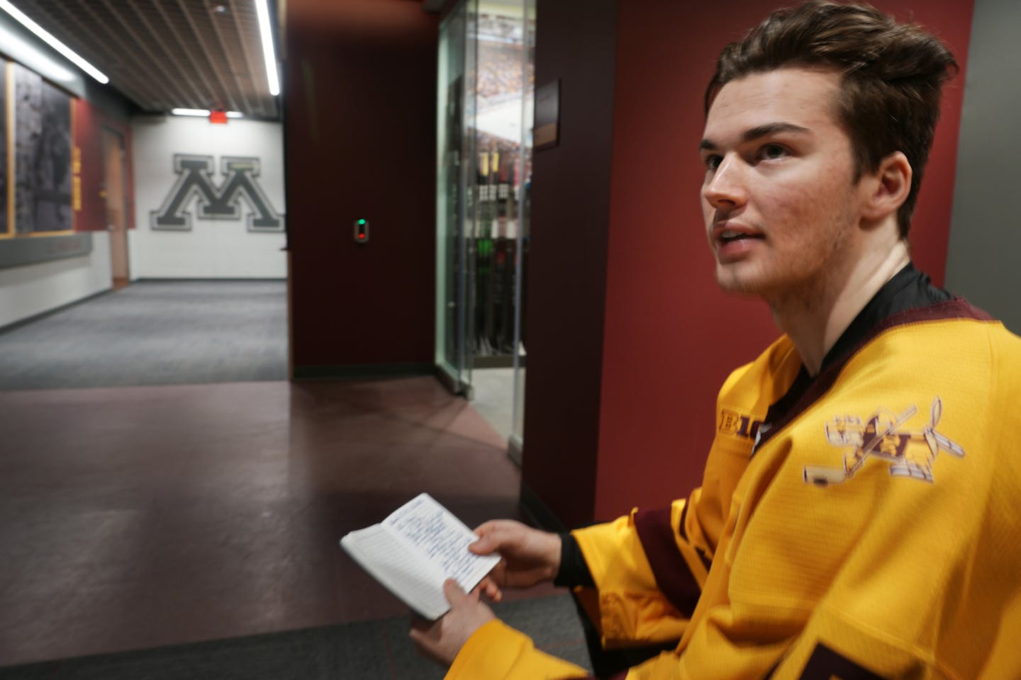 U of M goalie Jack LaFontaine is an English major who keeps a motivational journal to help him on the ice. Advance for Gophers' Big Ten semifinal at Penn State.]
brian.peterson@startribune.com
Minneapolis, MN Wednesday, March 11, 2020