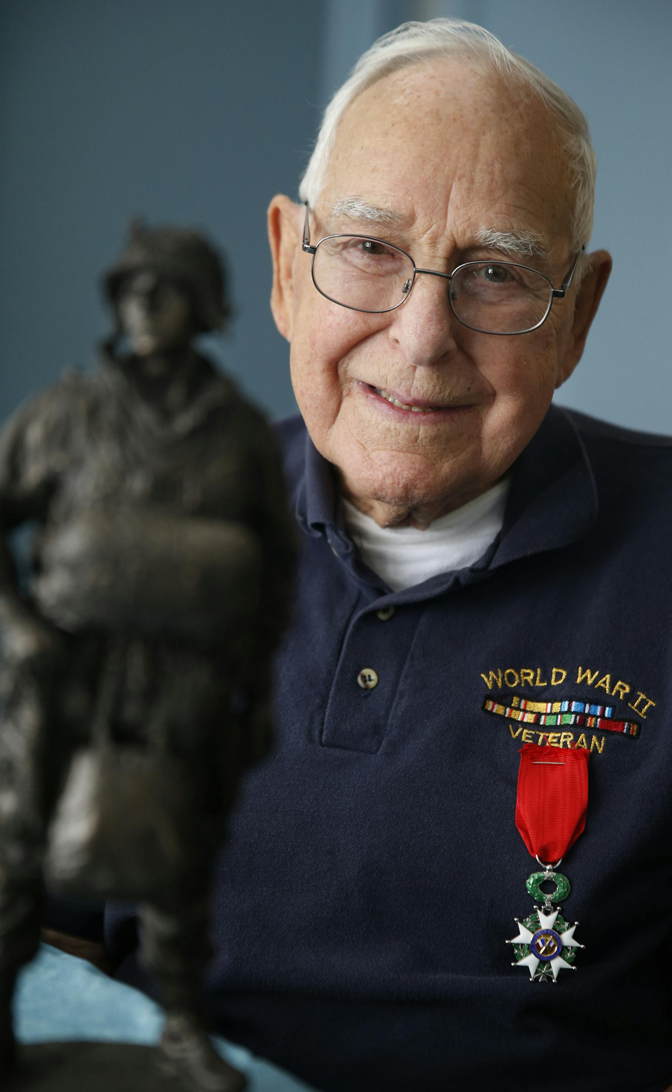 At his home in Bloomington, Jim Carroll received the French Foreign Legion of Honor award, the highest award bestowed on a foreigner by France. He was a paratrooper who was part of the Normandy invasion. and helped secure a bridge as the Nazis tried to fights off the Allied invasion. He has also received the Bronze Star amongst other commendations.] Richard Tsong-Taatarii/ rtsong- taatarii@startribune.com