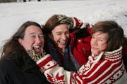 TOM WALLACE�twallace@startribune.com
Assign#00001144A Slug: books01xx
The three Erdrich sisters, from left, Heid, Louise and Lise enjoy a moment tog