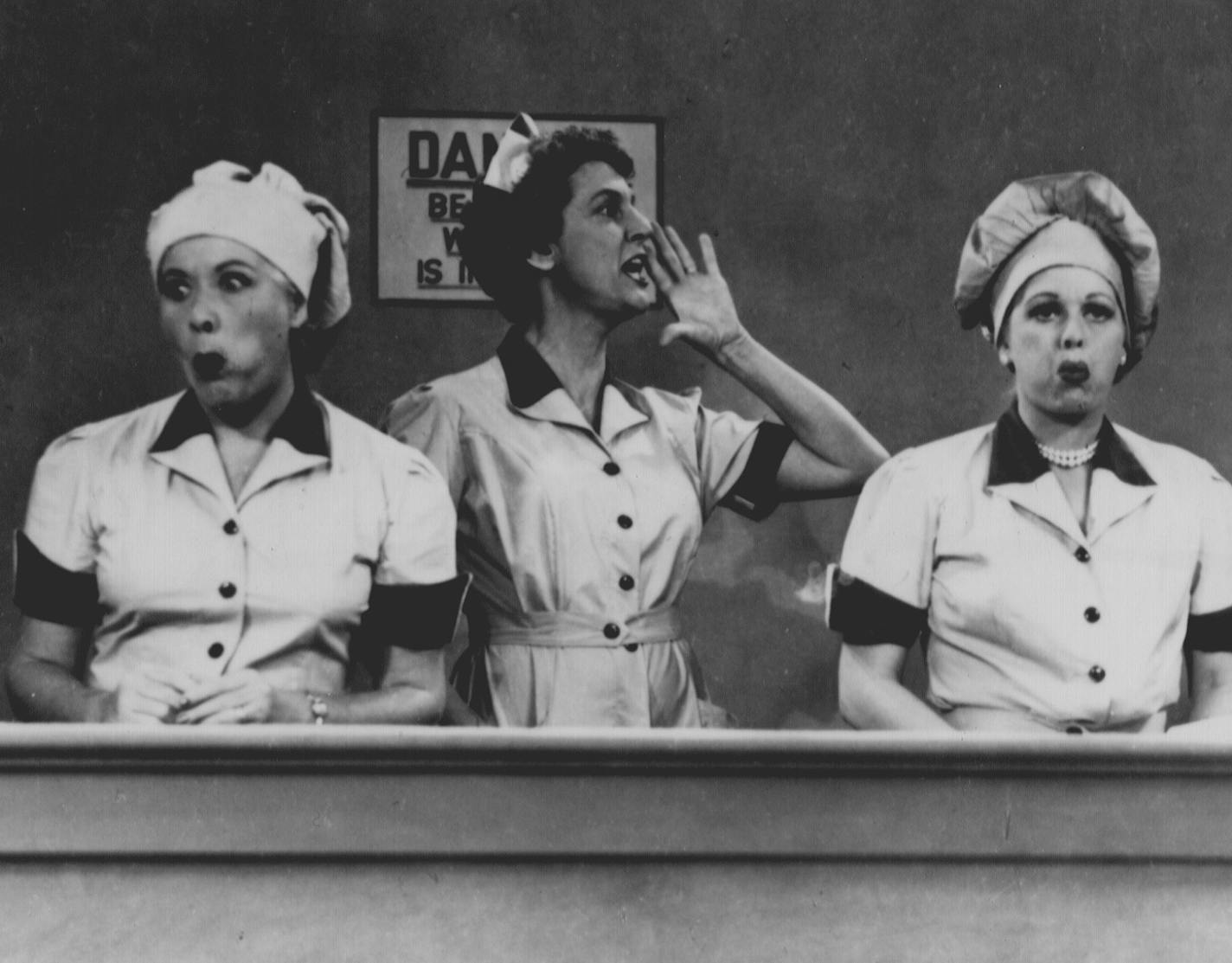 Vivian Vance, Alvia Allman and Lucille Ball starred in the "job switching" skit on "I Love Lucy."