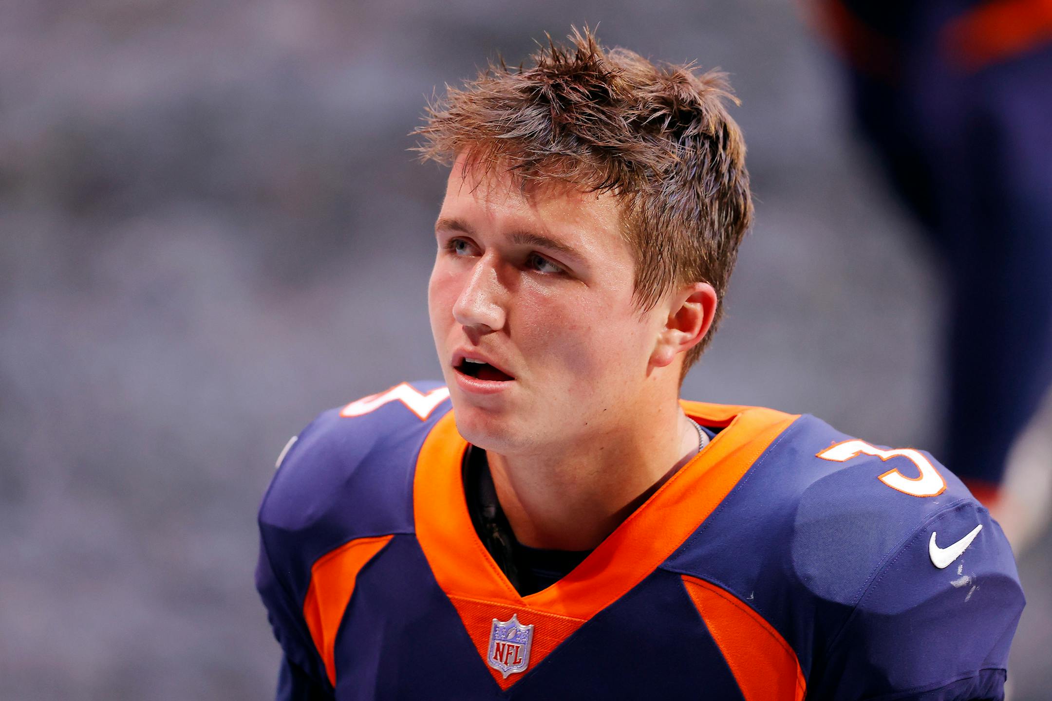 Broncos quarterback Drew Lock after a 34-27 loss against the Falcons on November 8