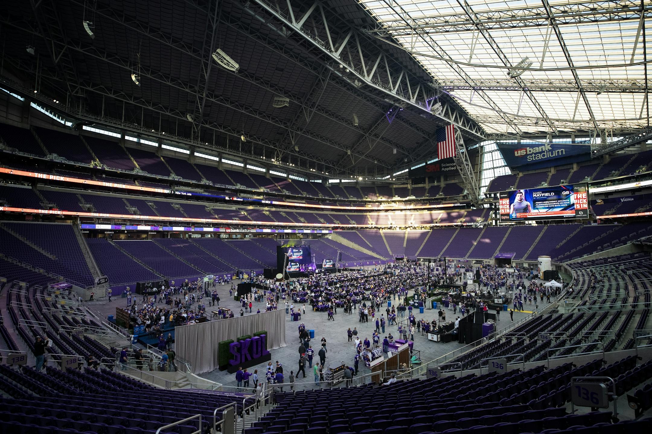 Minnesota Vikings draft party held at US Bank Stadium.