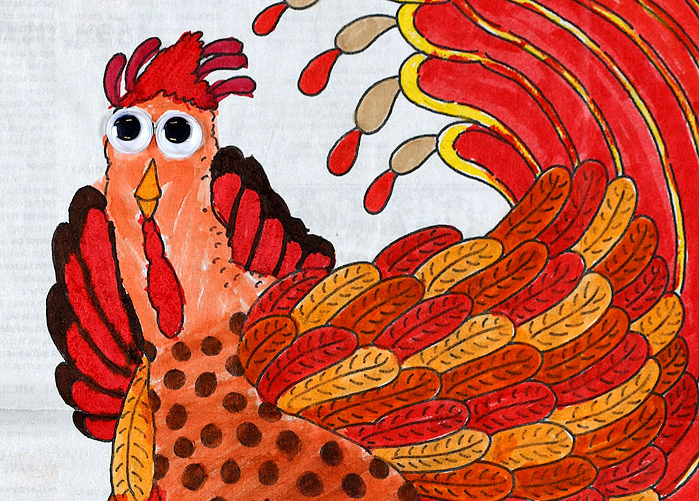 Second place: Tori Forster Age 8 Every year, when we announce the "Oh, You Turkey!" art contest on Thanksgiving Day, young artists throughout the region sharpen their crayons, their scissors and their creativity. This year — the contest's 39th year — was no different. We received thousands of submissions, which were judged by students from the Minneapolis College of Art and Design. The judges applauded the enthusiasm and imagination of each submission. It was hard work choosing only nine winners