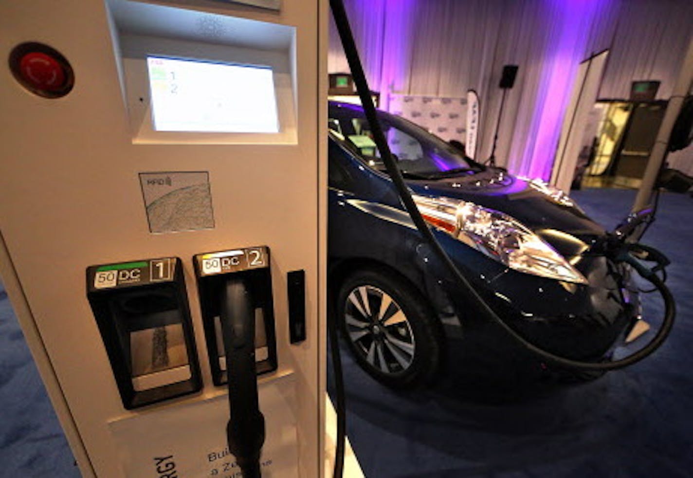 The Nissan LEAF is among the electric automobiles on display in the Electric Room at the Twin Cities Auto Show. ] JIM GEHRZ &#xef; james.gehrz@startribune.com /Minneapolis, MN / March 12, 2016 /9:00 AM - BACKGROUND INFORMATION: The Green Room at the Twin Cities Auto Show (March 12-20), which features hybrid and electric vehicles, will be renamed the Electric Room this year. But will anyone care? With gas prices at the lowest prices ever, adjusted for inflation, hybrid and especially electric veh