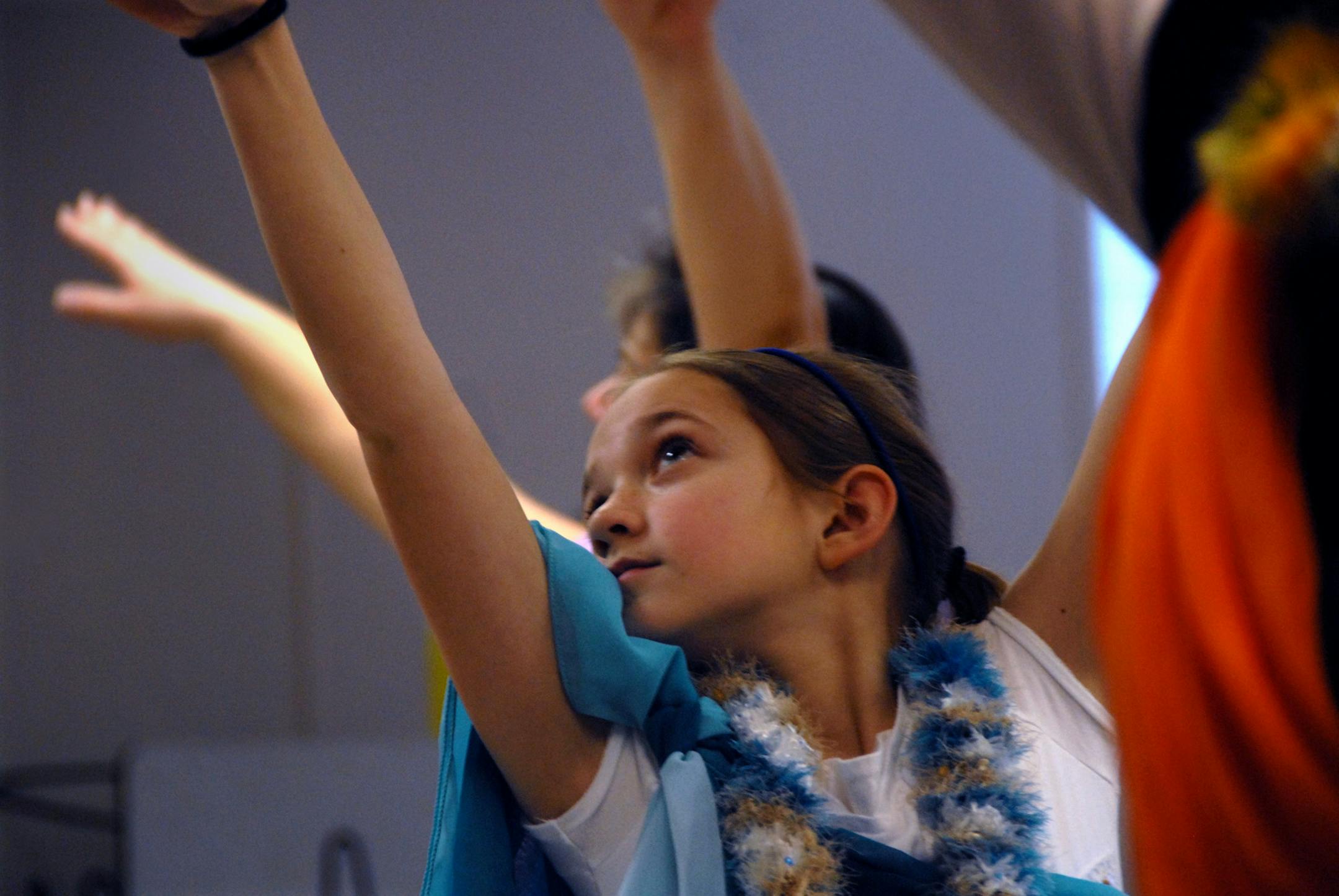 Ten-year-old Payton Clerc rehearsed the hula in preparation for Easter services at UCC New Brighton.
