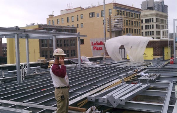 Construction underway of the rooftop patio of Crave, expected to open late May, 2011