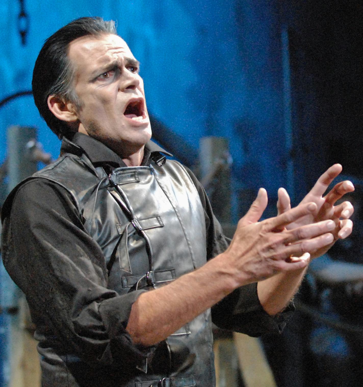 Mark Benninghofen as Sweeney Todd and Matthew Rubbelke as Anthony Hope Theater Latt&#xc8; Da&#xed;s SWEENEY TODD. Directed by Peter Rothstein. Musical Direction by Denise Prosek. September 23 &#xf1; October 25, 2015. The Ritz Theater. Photo by George Byron Griffiths.