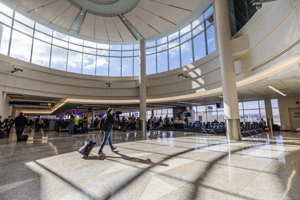 The rotunda at the far end of MSP’s Concourse G was remodeled last year, with more improvements planned at the main terminal.