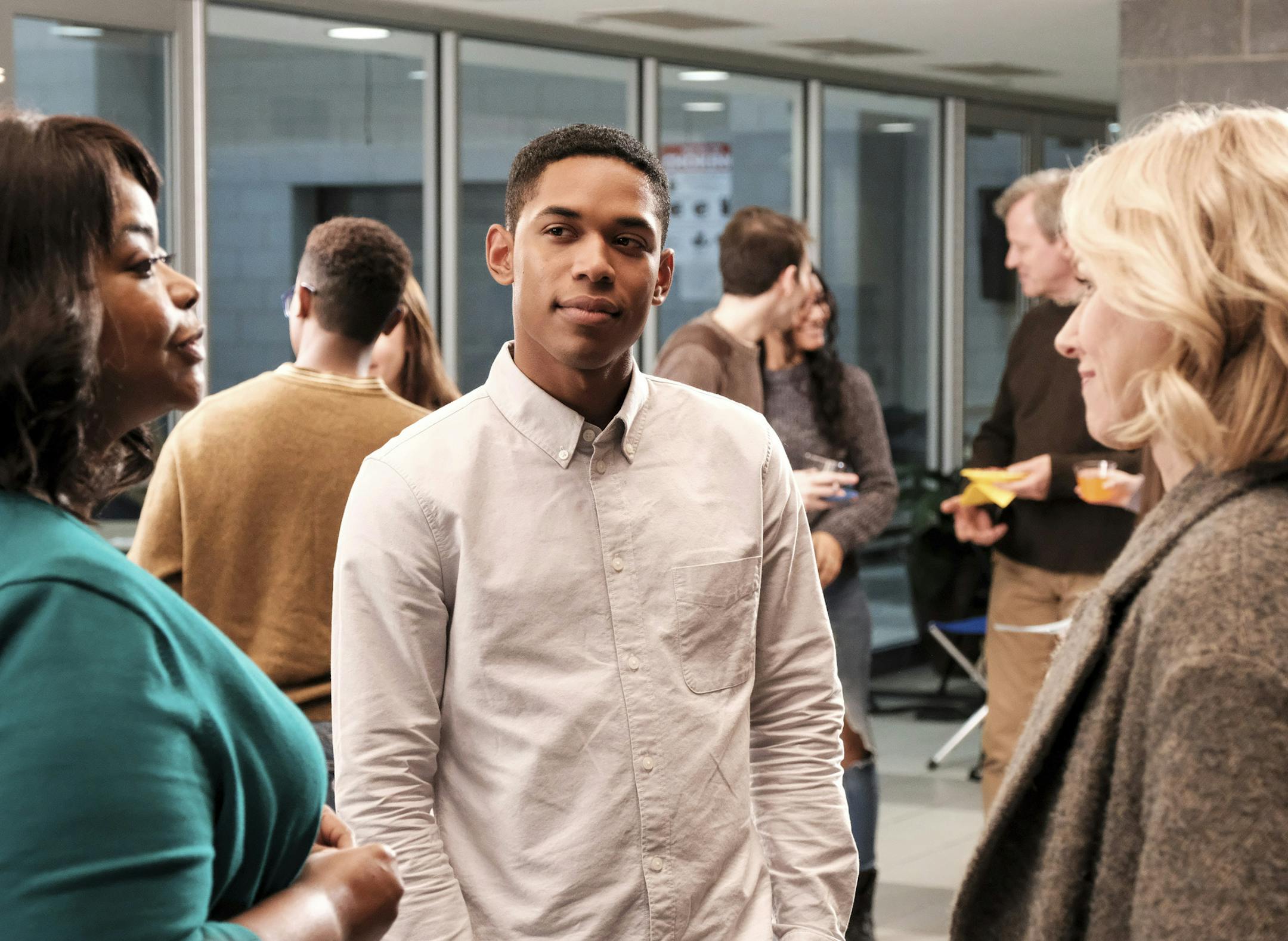 This image released by Neon shows, from left, Octavia Spencer, Kelvin Harrison Jr. and Naomi Watts in a scene from "Luce." (Jon Pack/Neon via AP)
