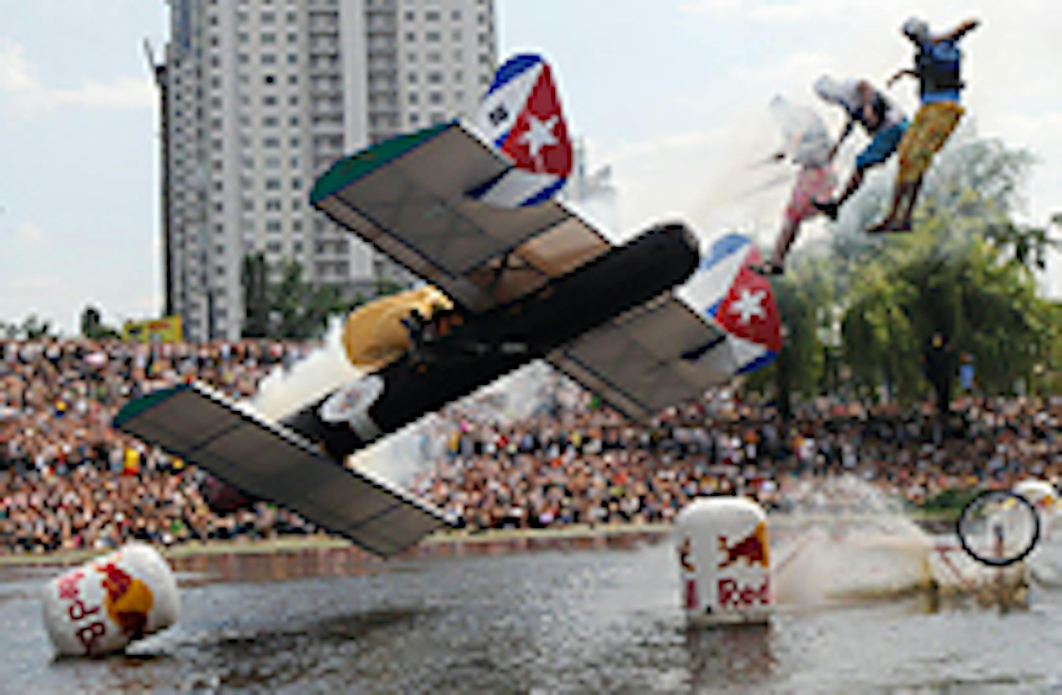 The Cigar Juan team at the Red Bull Flugtag competition in Kiev, Ukraine, last month