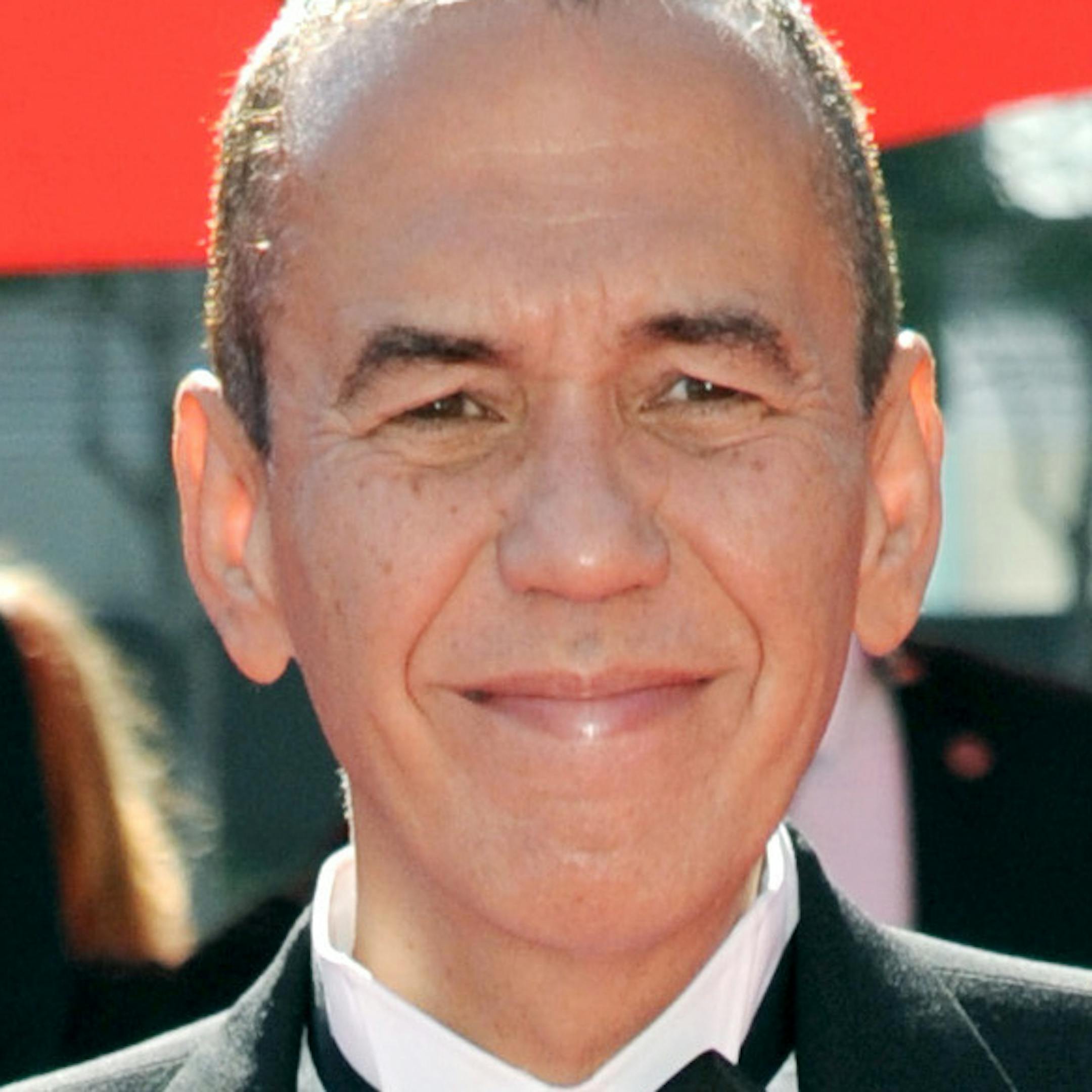 Gilbert Gottfried arrives at the Primetime Creative Arts Emmy Awards at the Nokia Theatre L.A. Live on Sunday, Sept. 15, 2013, in Los Angeles. (Photo by Richard Shotwell/Invision/AP) ORG XMIT: MIN2013100110235921