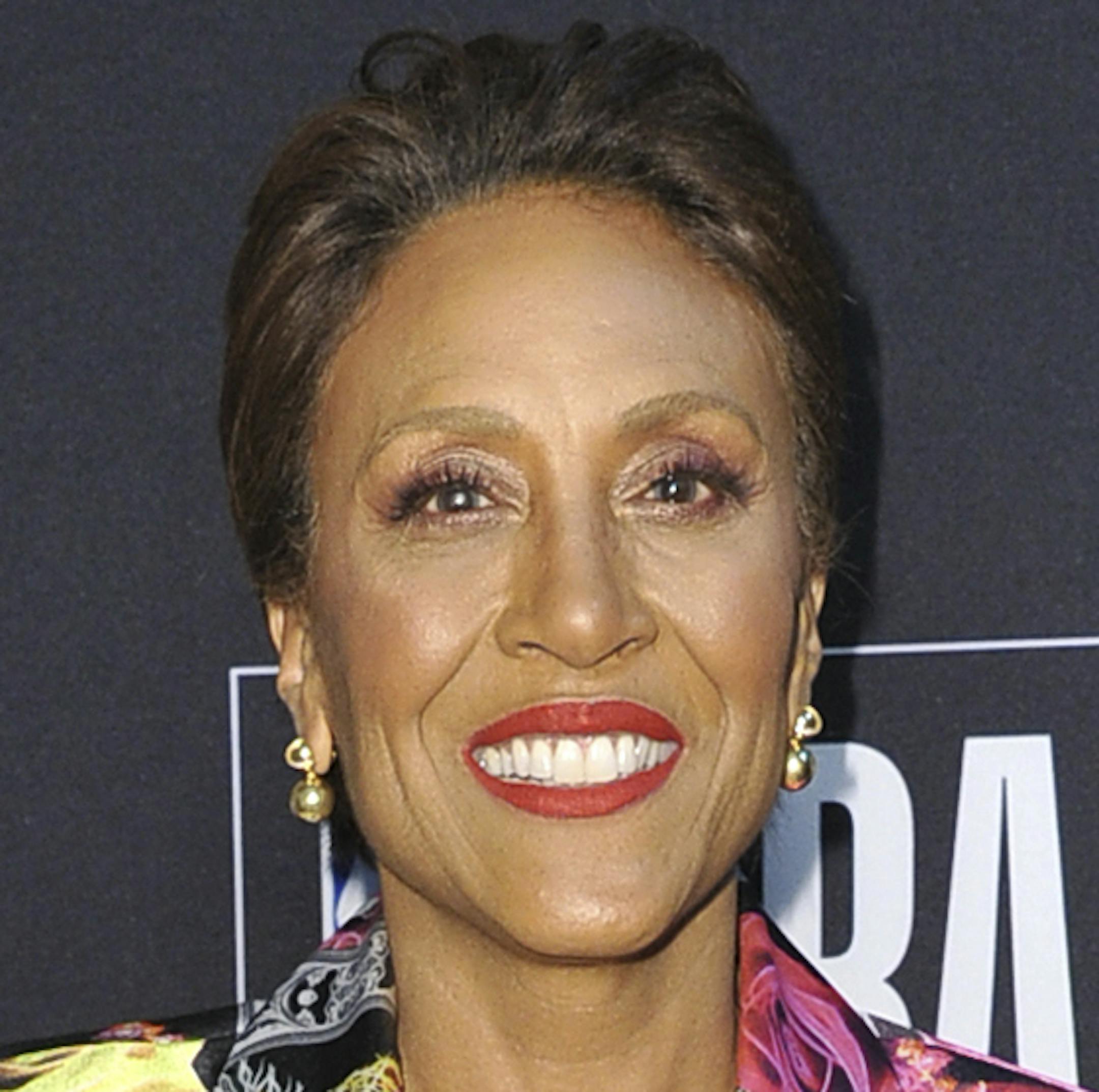 Robin Roberts, recipient of the Sager strong award, poses in the press room at the NBA Awards on Monday, June 24, 2019, at the Barker Hangar in Santa Monica, Calif. (Photo by Richard Shotwell/Invision/AP)