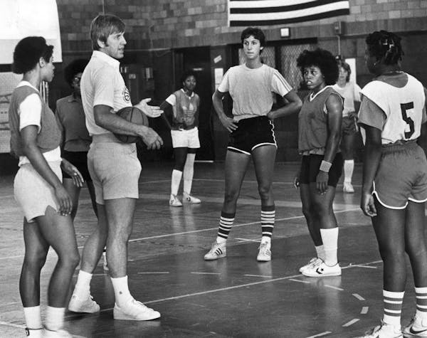 Minnesota Fillies players during a practice, circa 1980