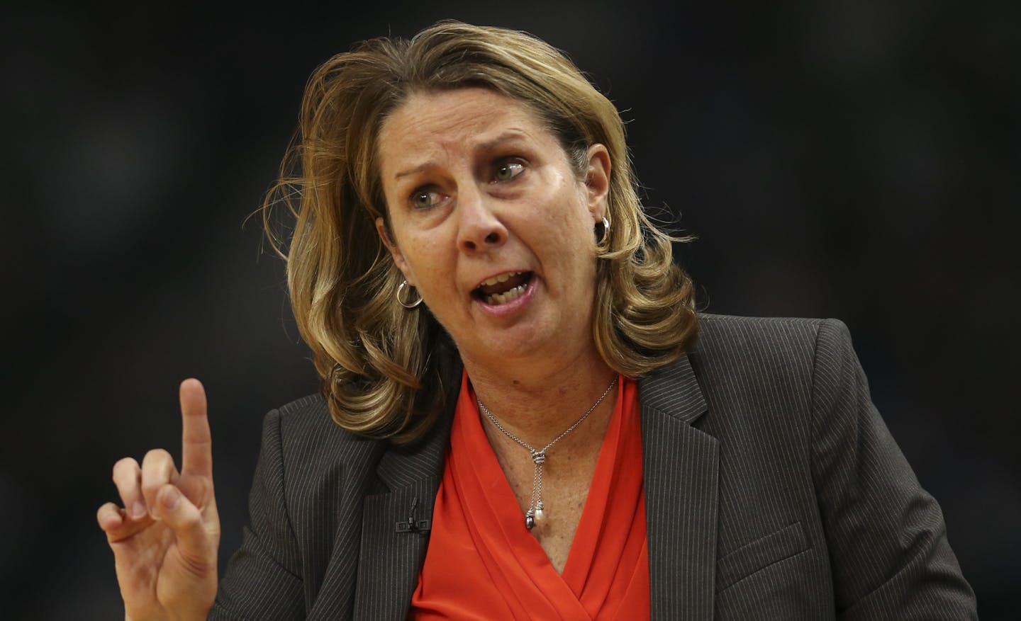 Lynx head coach Cheryl Reeve in the first quarter Tuesday night. ] JEFF WHEELER &#xef; jeff.wheeler@startribune.com The Minnesota Lynx faced the Los Angeles Sparks in Game 2 of their WNBA Championship series Tuesday night, October 11, 2016 at Target Center in Minneapolis.