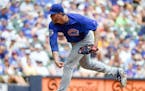 Chicago Cubs pitcher Joe Nathan throws during the sixth inning of a baseball game against the Milwaukee Brewers, Sunday, July 24, 2016, in Milwaukee.
