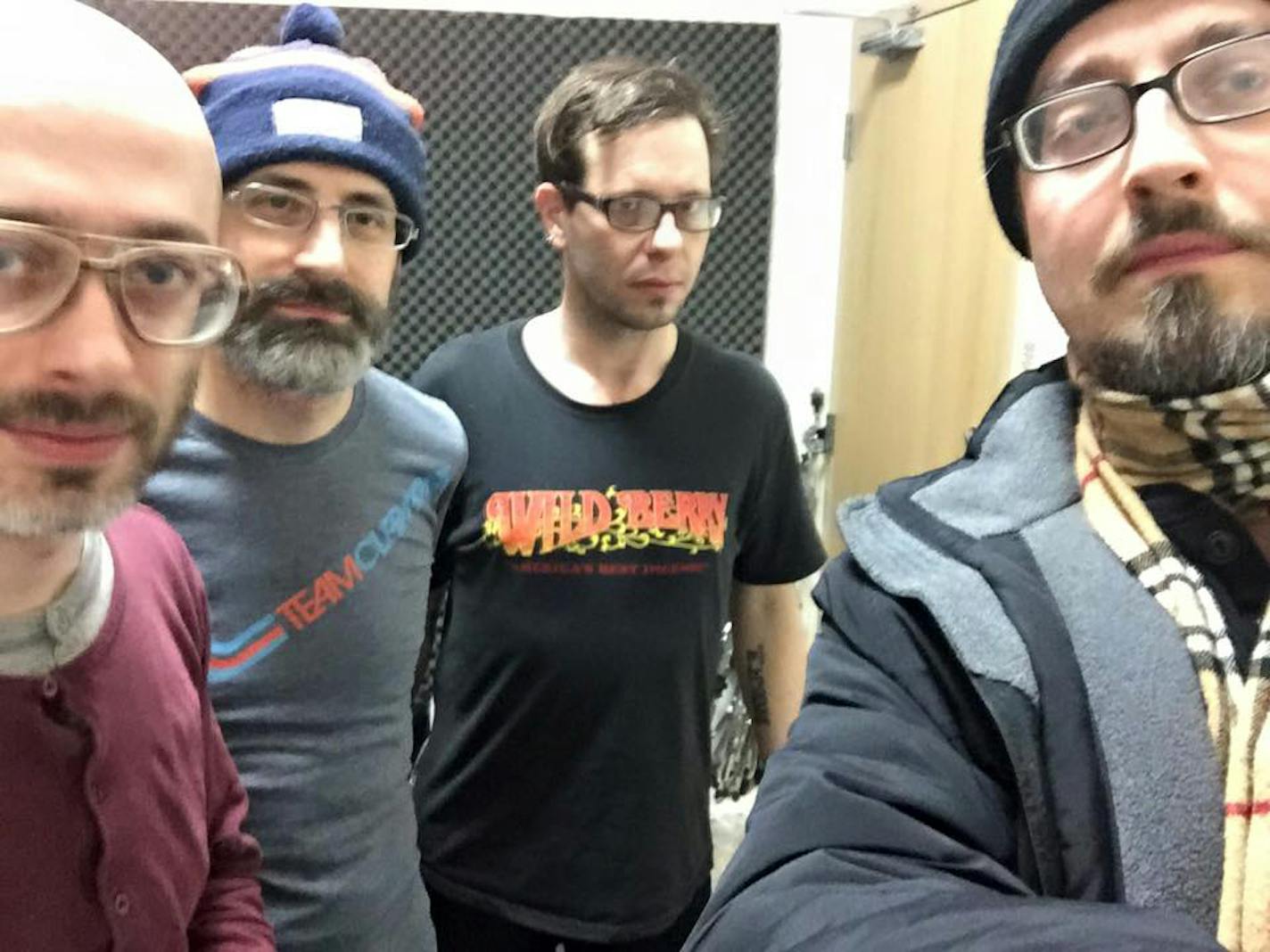 A band selfie taken during 12 Rods' recent rehearsals, featuring (from left) Ryan Olcott, Matthew Foust, Christopher McGuire and Ev Olcott.