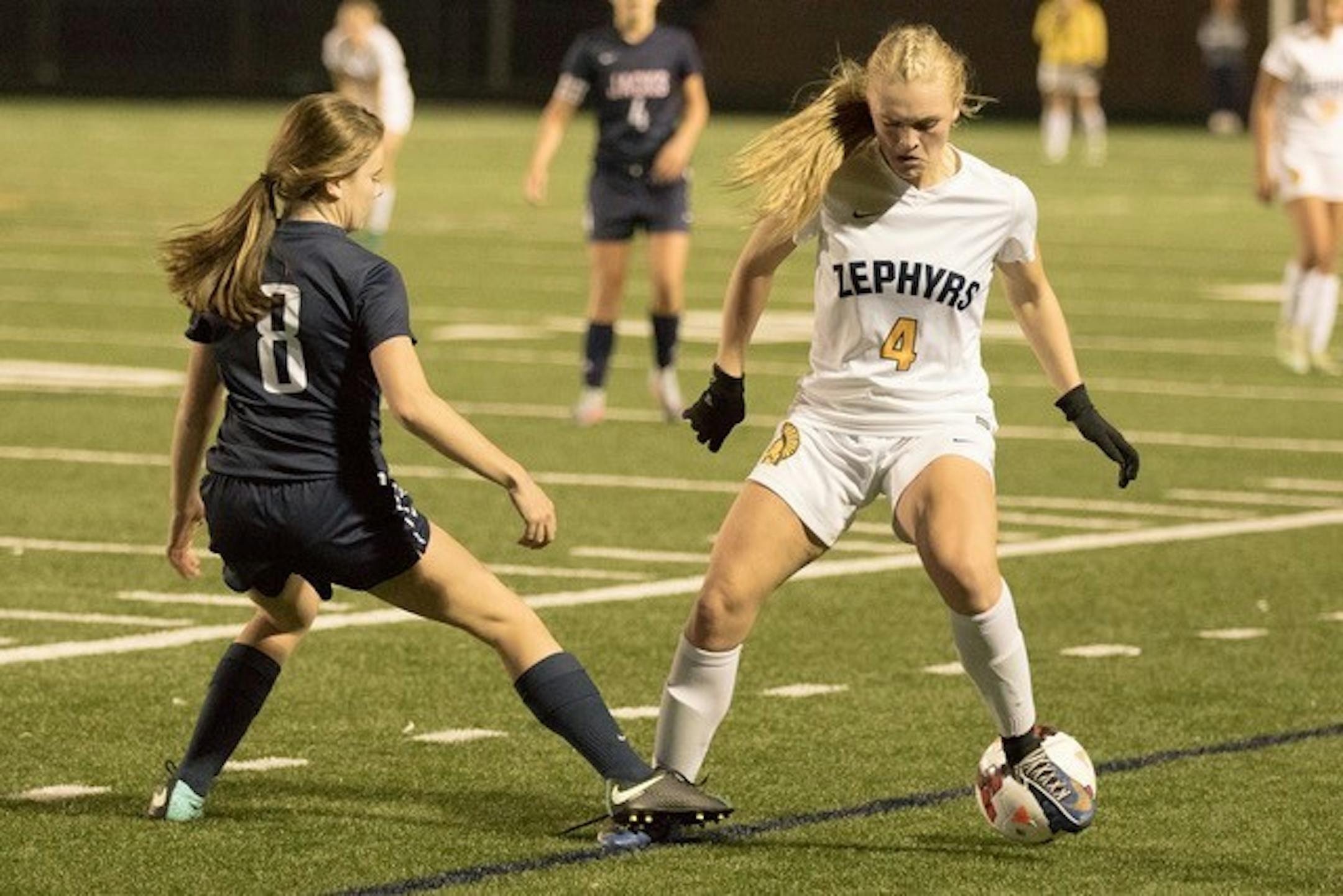 Mahtomedi's Sydney Panek, a junior midfielder with a strong right leg and a stronger will to win, raced upfield in the final minute of the Class 1A, Section 4A final and scored with 16 seconds left to beat Hill-Murray 3-2.
