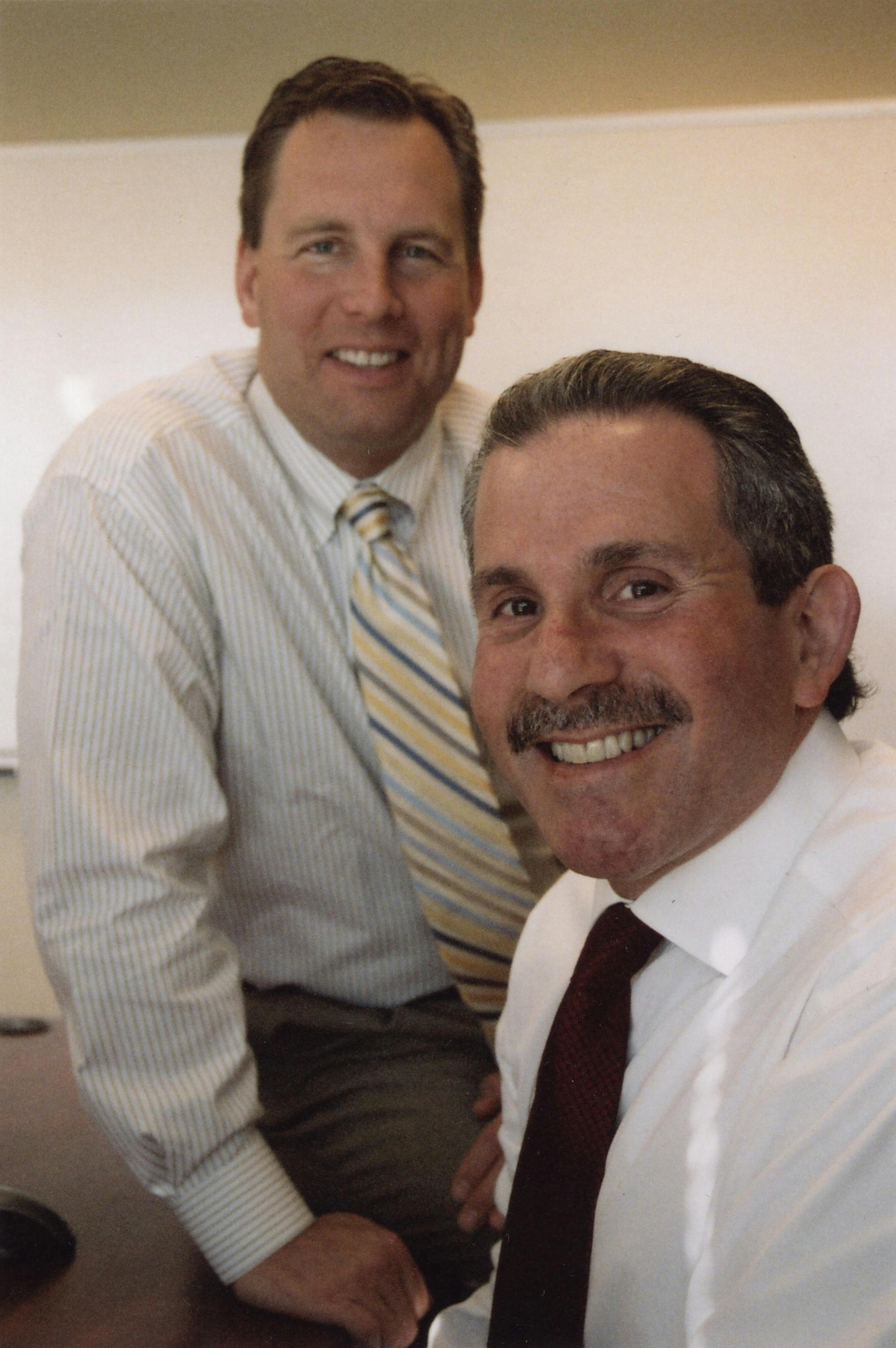 Lewis Zeidner(front) and James Cox are founders of ApothecaryRX, which is building a chain of "independent" drug stores aquired from owners who are near retirement. the company grossed $40.7 million, its first full year in business.