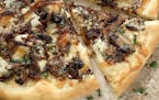 The white pizza with carmelized red onions and mushrooms is stunning in its simplicity.