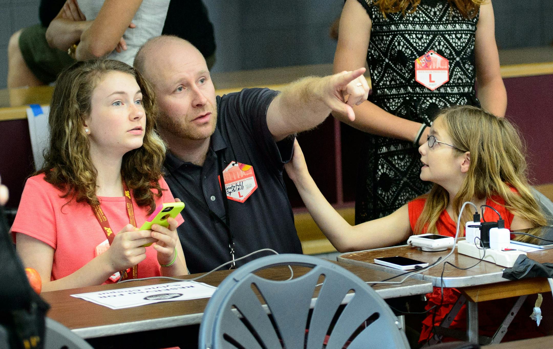 History teacher Mark Westpfahl brought some of his Capitol Hill Magnet School, St. Paul, students to LaCrosse, WI to hear President Obama speak today. ] GLEN STUBBE * gstubbe@startribune.com Thursday, July 2, 2015 President Barack Obama visited University of Wisconsin-La Crosse, where he discussed the minimum wage.