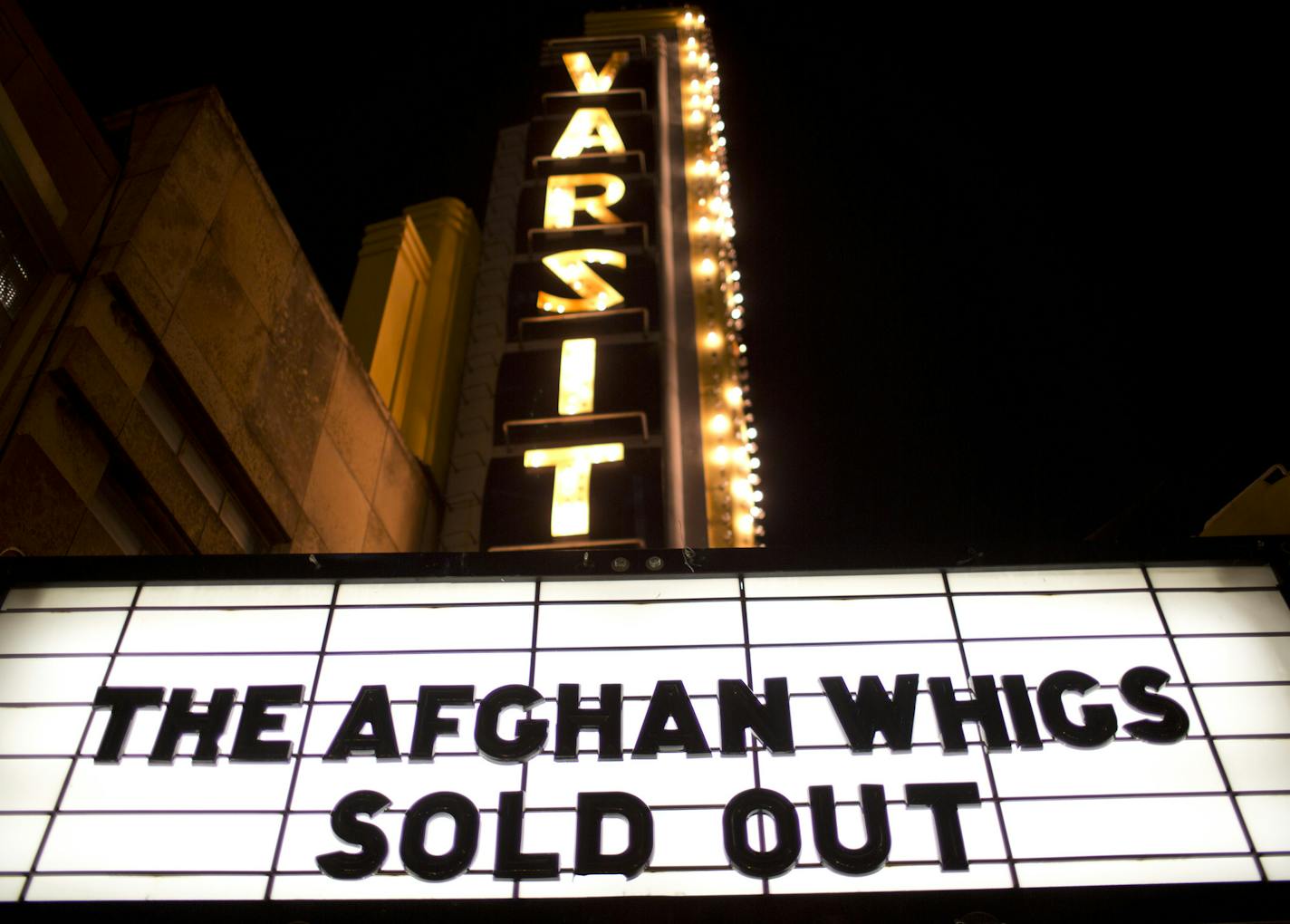 The Afghan Whigs, on their first tour in 13 years, performed at the Varsity Theater in Minneapolis, Minn. Sunday night, October 28, 2012. The Varsity Theater marquee Sunday night. ] JEFF WHEELER &#x201a;&#xc4;&#xa2; jeff.wheeler@startribune.com