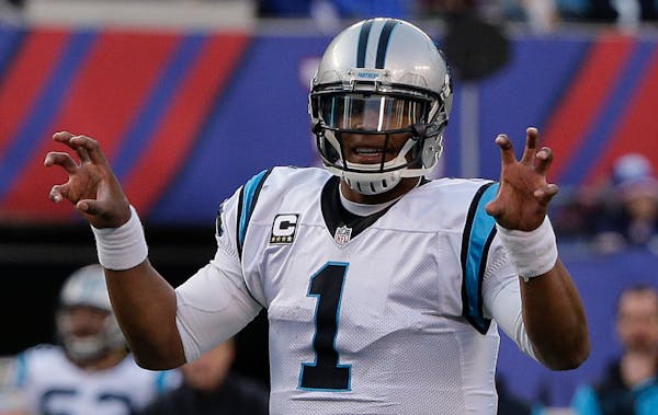 Quarterback Cam Newton and the Panthers are two wins from a 16-0 season.