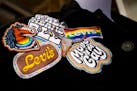 A jacket with patches from Levi's Pride collection is displayed at a Levi's Store in downtown Chicago, Monday, June 10, 2024.