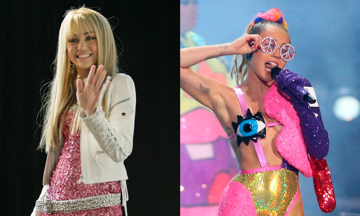 Miley Cyrus, then and now.