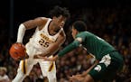 Gophers sophomore center Daniel Oturu (25) was selected to the John R. Wooden Award Late Season Top 20 list on Monday.