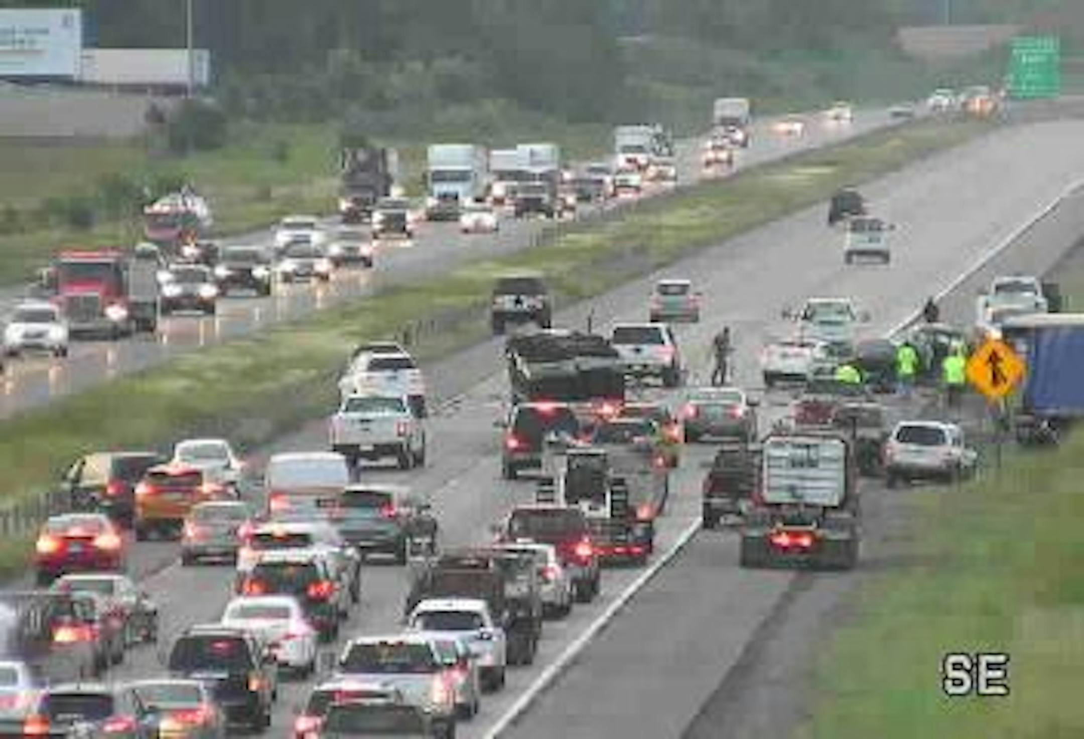 The scene on eastbound Interstate 94 after Wednesday morning's fatal crash.