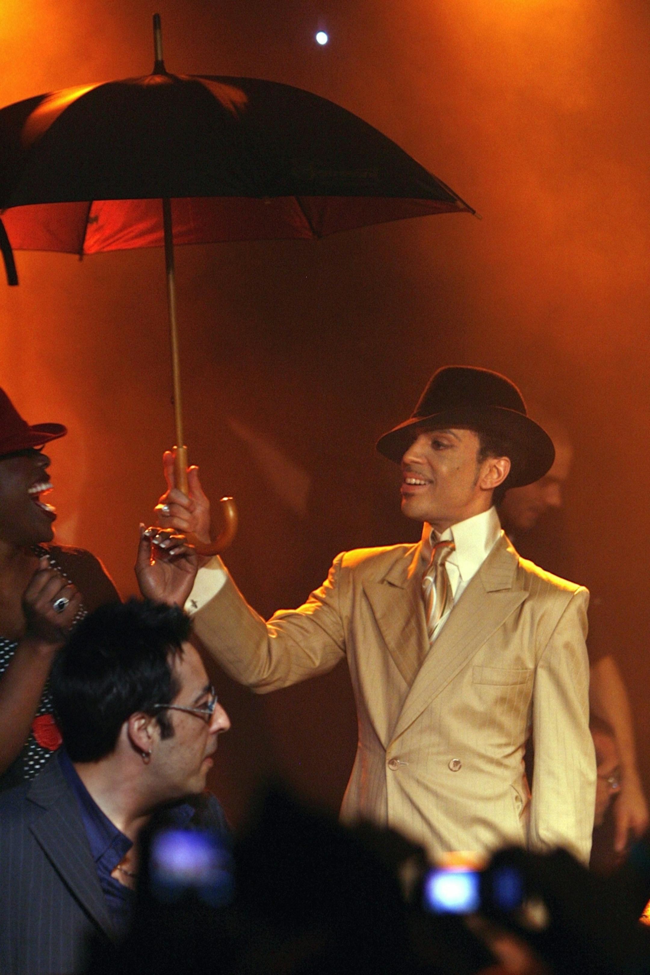 Prince performs during a jam session in the Montreux Jazz Cafe after his concert at the 41st Montreux Jazz Festival, in Montreux, Switzerland, on July 17, 2007.