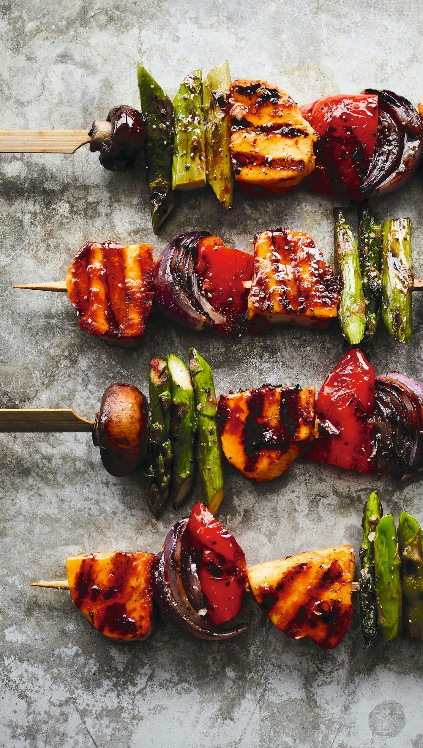 Vegetable Halloumi Souvlaki With Harissa Mowie Kay © Ryland Peters & Small 2020