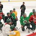 Minnesota Wild head coach Bruce Boudreau gave direction to his players between drills.