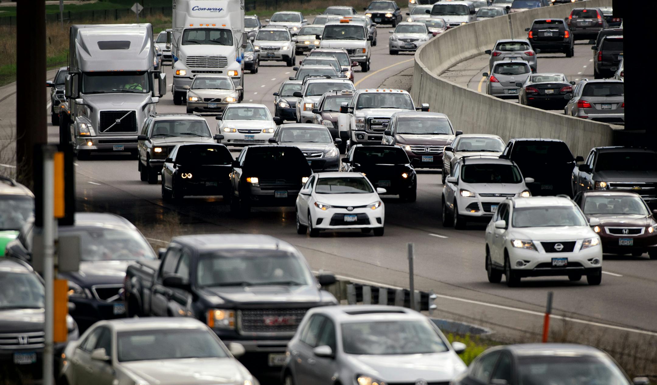 Heavy traffic congestion for the afternoon commute on Interstate 494 at France Avenue in Bloomington.