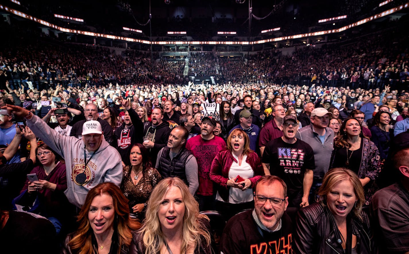 It was OK for these Kiss fans to "Shout It Out Loud" at Target Center, but otherwise please don't yell at the stage.