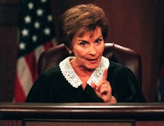 Judge Judy Sheindlin during a taping of the “Judge Judy” show in 1999.