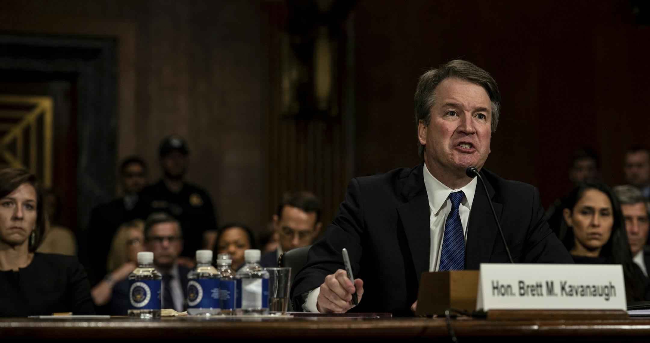 Supreme Court nominee Brett Kavanaugh testifies before the Senate Judiciary Committee on Capitol Hill in Washington, Thursday, Sept. 27, 2018. (Erin Schaff/The New York Times via AP, Pool)