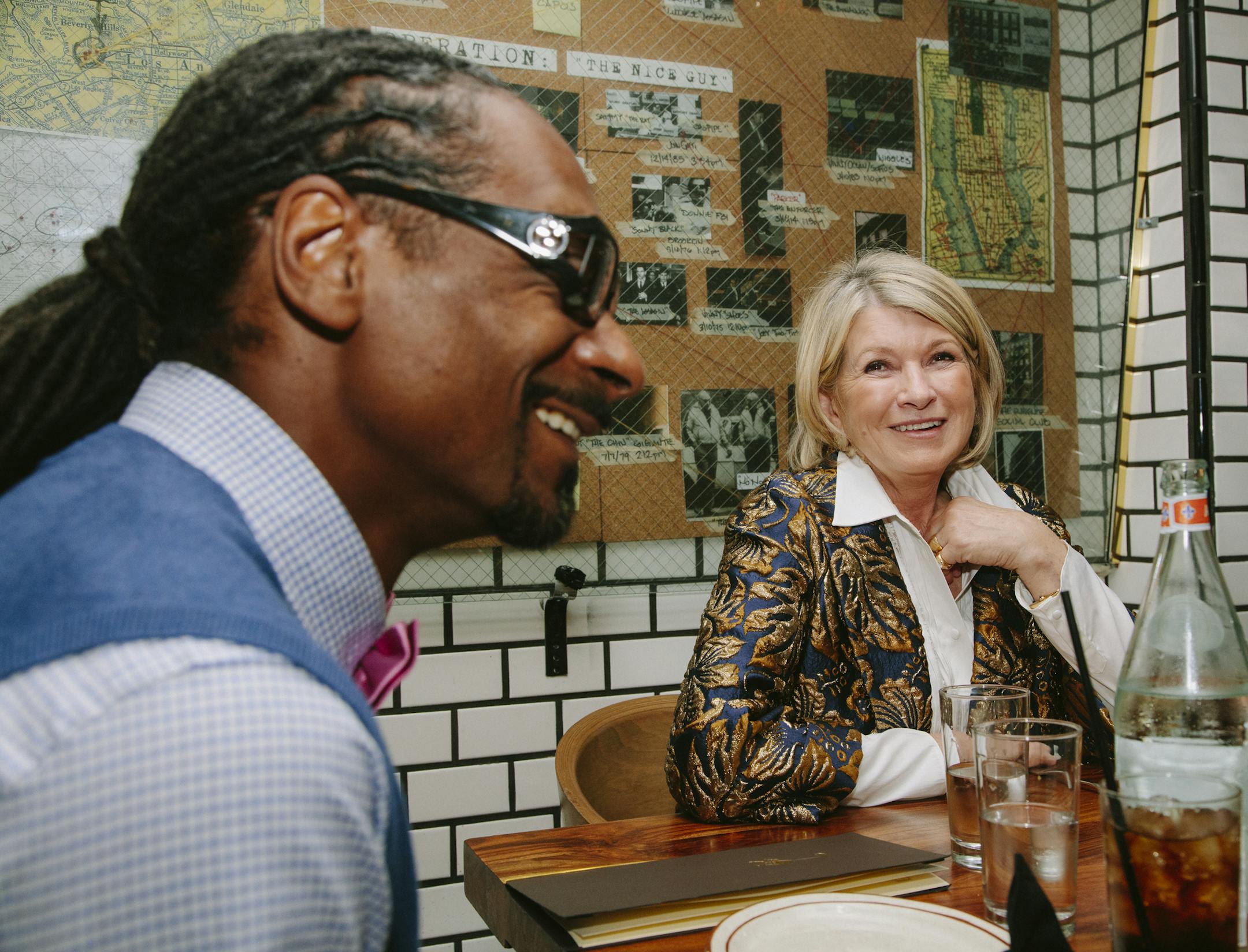 -- PHOTO MOVED IN ADVANCE AND NOT FOR USE - ONLINE OR IN PRINT - BEFORE NOV. 6, 2016. -- Snoop Dogg and Martha Stewart at a private table in the kitchen of Nice Guy in West Hollywood, Calif., Oct. 25, 2016. The pair has a new cooking show on VH1 called "Martha & Snoop's Potluck Dinner Party,” where they will prepare meals for celebrity guests. (Kendrick Brinson/The New York Times)