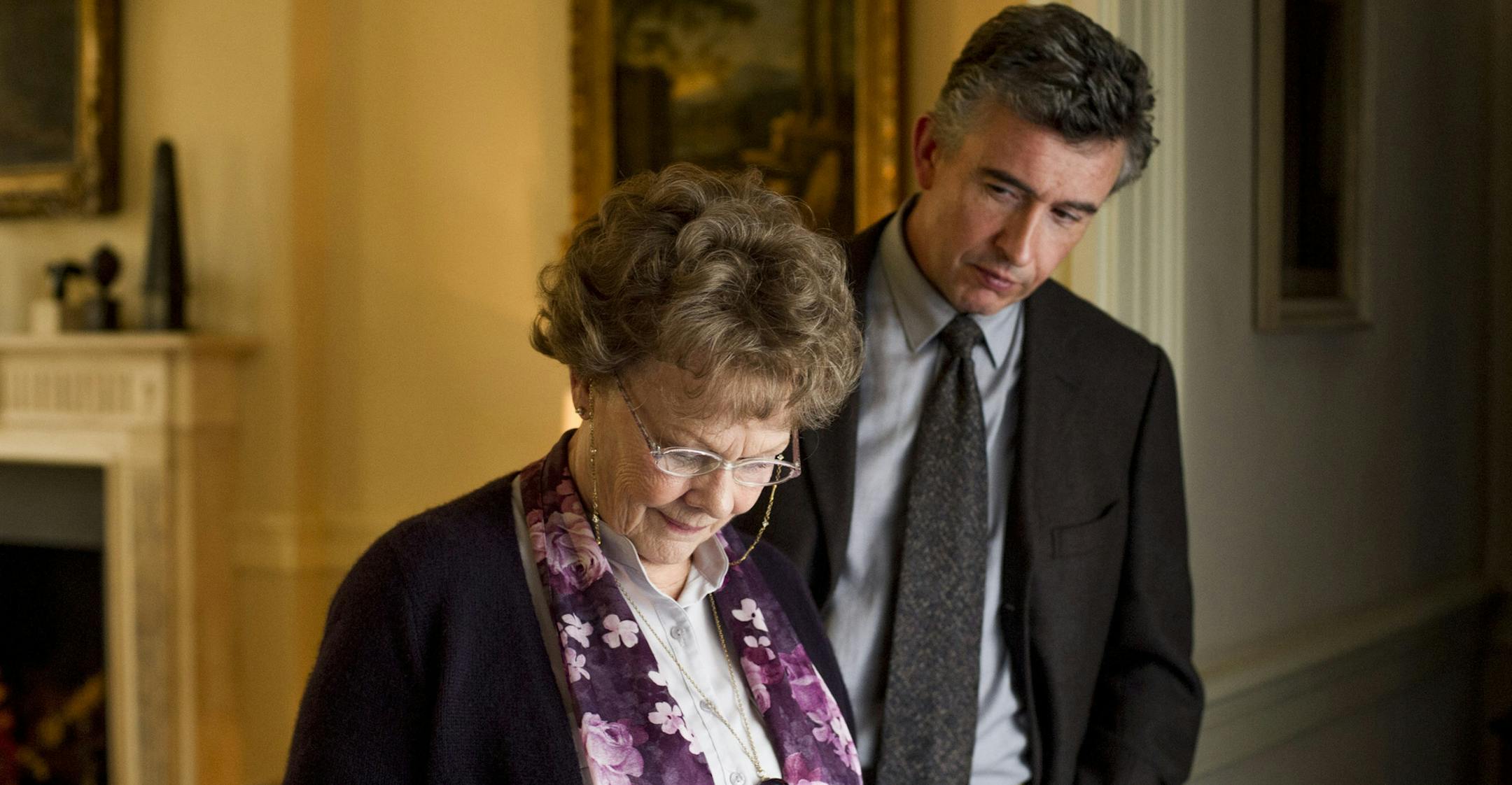 This image released by The Weinstein Company shows Judi Dench, left and Steve Coogan in a scene from "Philomena." (AP Photo/The Weinstein Company, Alex Bailey)