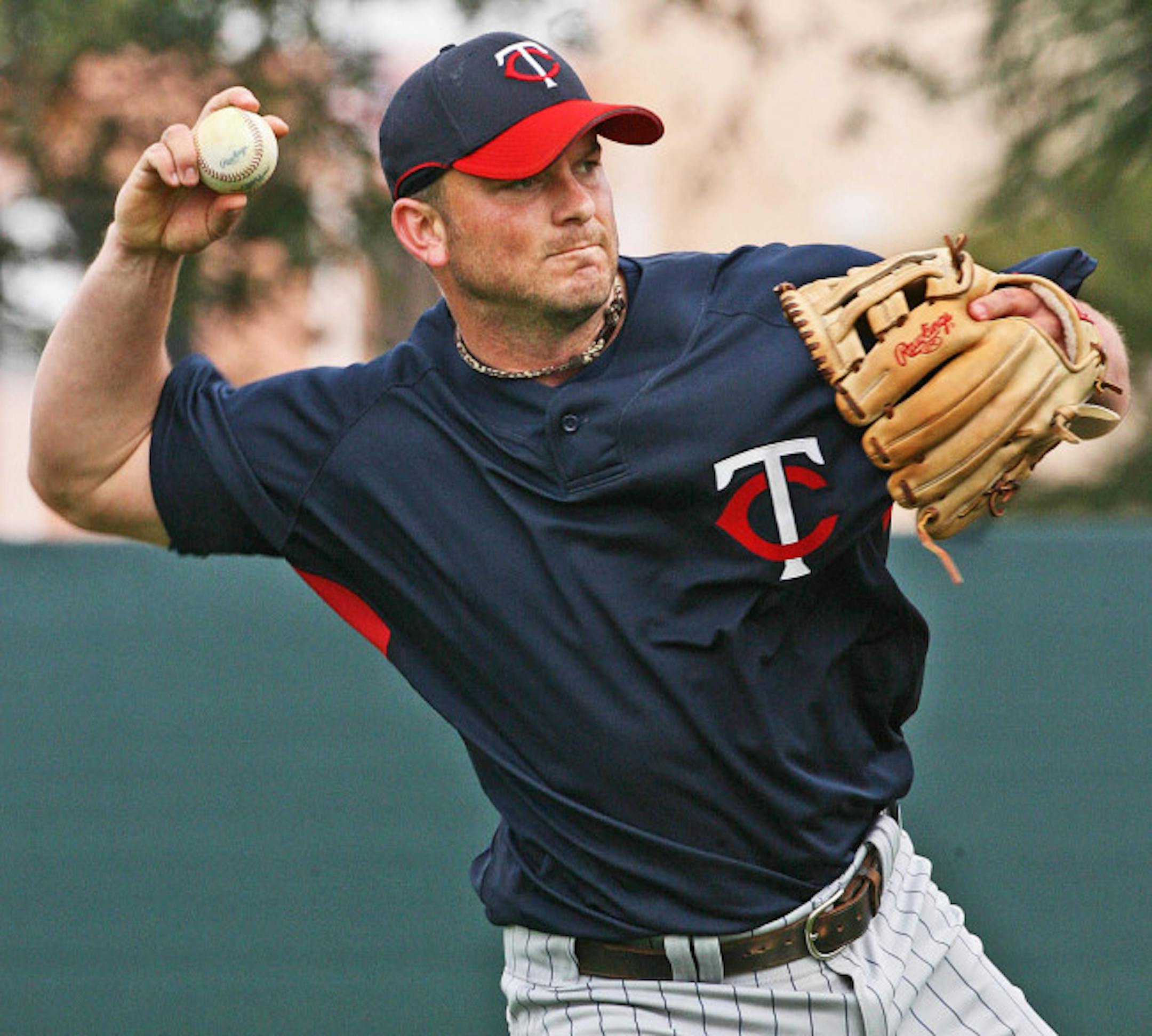 With Mike Lamb out because of a hip injury, Brian Buscher has started the past two spring training games at third base.