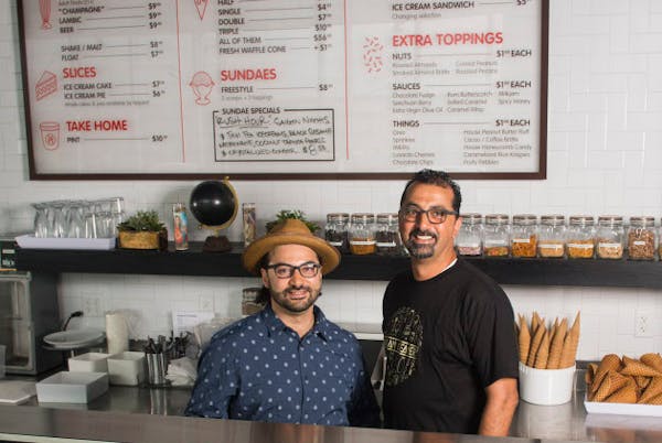 Brothers Sameh, left, and Saed Wadi, co-owners of the Milkjam Creamery in Minneapolis.